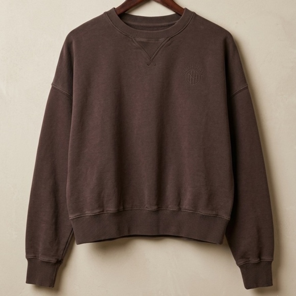 Ninth Hall Fundamentals Brown Wash Relaxed Crewneck Sweatshirt SIZE MEDIUM